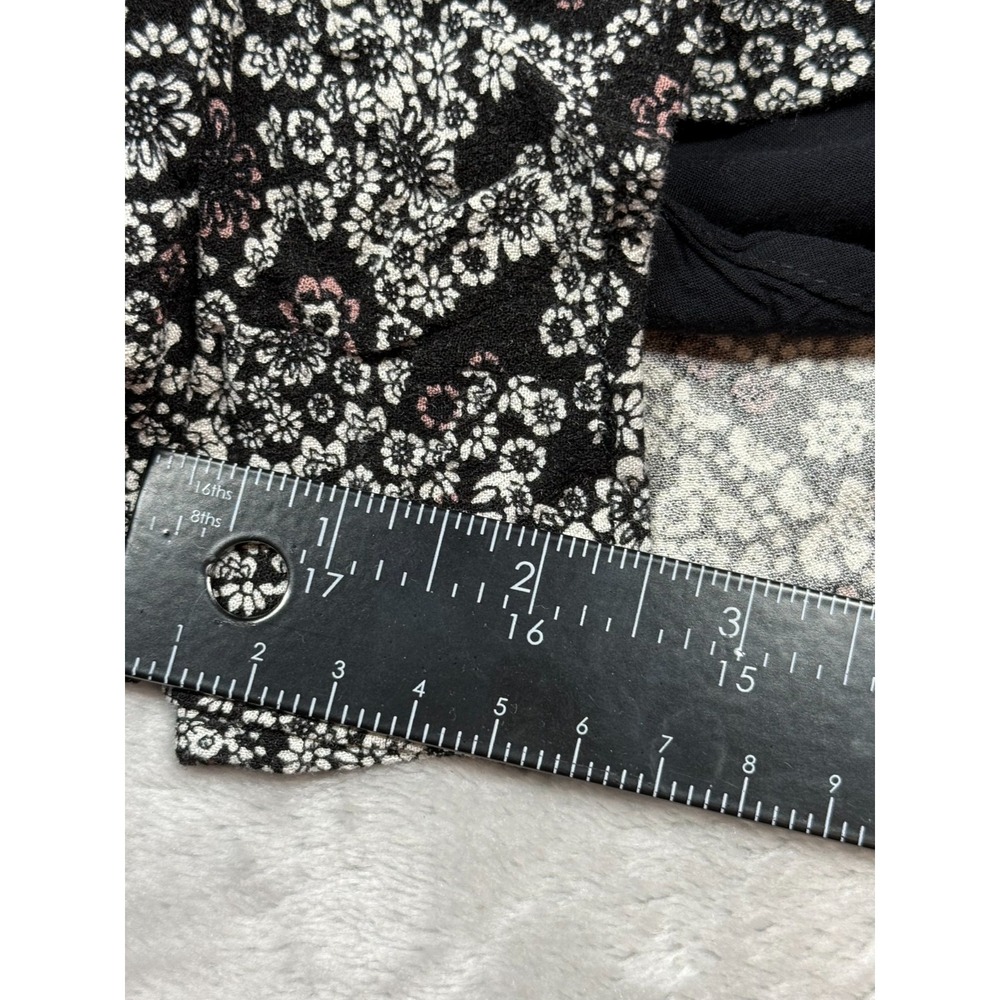 Free People Floral Paisley Romper Black White Size 0 Festival Boho-Chic Coquette - Picture 7 of 8